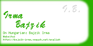 irma bajzik business card